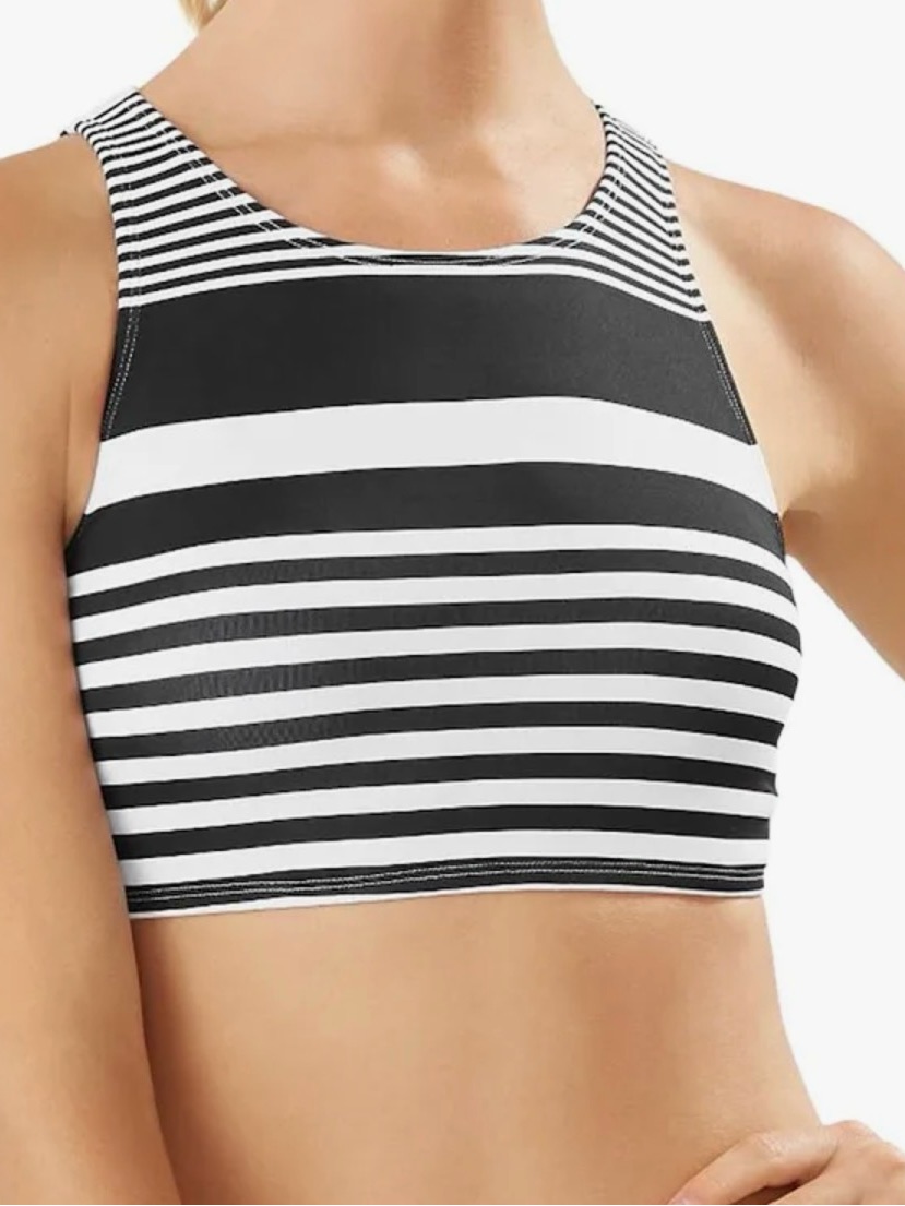 Tommy Bahama Breaker Bay Stripe High Neck Bikini Top - Small - New